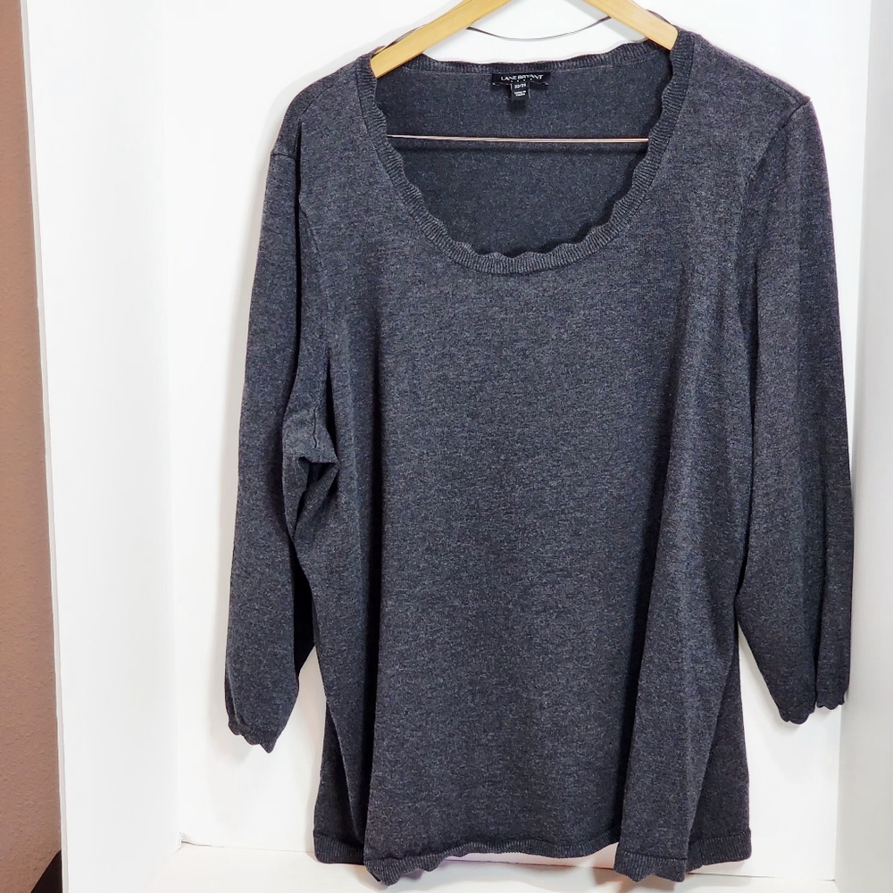 Lane Bryant Gray Crew Neck Sweater